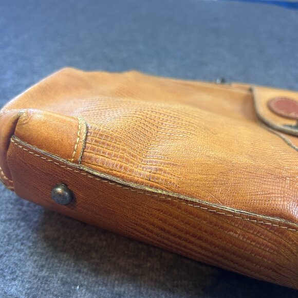 Vintage ROBERTO ROMA Italy Purse Brown Reptile Leather Satchel Weekender - Picture 15 of 16